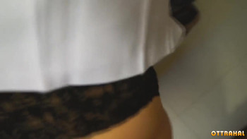 Вторая Половинка в капронках с утра напросилась на стоячий болт